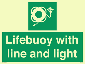 Lifebuoy with line and light